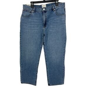 NWT Abrand jeans 95 mid straight size 16 plus mid vintage blue 27" inseam